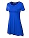 Lock and Love WT770 Womens Short Sleeve Handkerchief Hem Tunic L ROYAL_BRITE