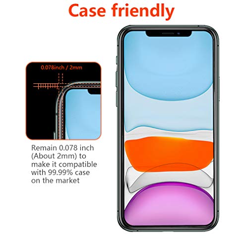 Leadstar compatible iPhone 11 and iPhone XR Screen Protector 6.1 Inch Premium 3D Tempered Glass Screen Protector for IPhone 11 and IPhone XR 6.1 Inch （Case friendly）