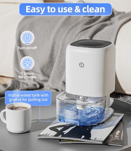 Dehumidifier, 35 OZ Small Dehumidifiers for Bedroom for Home, Quiet with Auto Shut Off, Dehumidifiers for Bedroom (280 sq. ft), Bathroom, RV, Closet, White