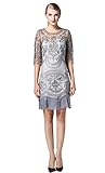 Tuliplazza Women's Floral Embroidery Tulle Lace Cocktail Prom Party Dress
