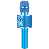 BONAOK Wireless Bluetooth Karaoke Microphone,3-in-1 Portable Handheld karaoke Mic Speaker Machine Christmas Birthday Home Party for Android/iPhone/PC or All Smartphone(Q37 Blue)