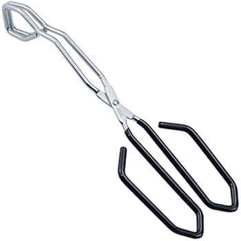HINMAY Stainless Steel Scissor Tongs with Black Handle 11-Inch Heavy Duty Wire Tongs