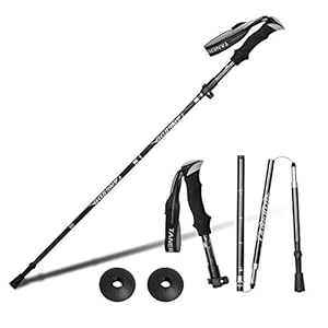 Gutsbox wandelstokken, opvouwbare wandelstokken, wandelstokken, van koolstofvezel, ultralicht, met polsriempjes, extra…