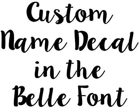 Custom Name Decal - Belle Font - Select Your Size and Color - Tons of Glitter Color Choices!