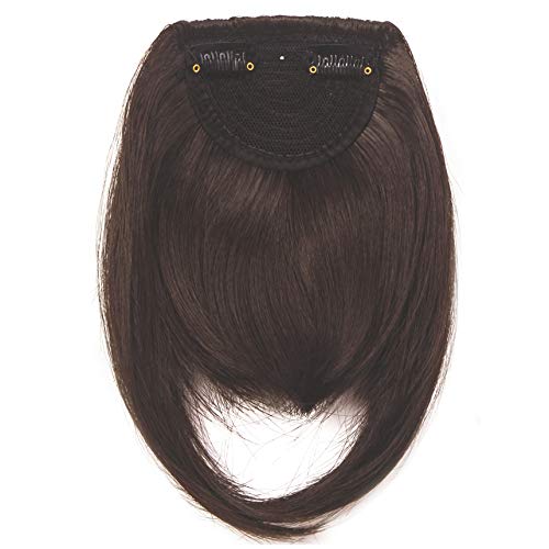2Pcs Clip in Bangs Hair Extensions Thick Full Neat Bangs Fringe Hair Extension 8″ One Piece Clip on Front Bangs Hairpiece