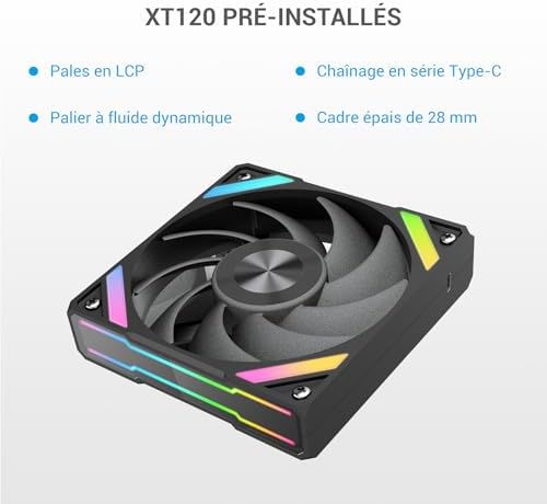 Watercooling SAMA Q70 360mm, LCD 2.8", Intel/AMD, Type-C, Noir