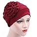Egmy Gift for Friends, 1PC Newest Women Muslim Stretch Turban Hat Chemo Cap Hair Loss Head Scarf Wrap Hijib Cap (Red)