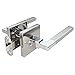 TITANTON 1703 - Modern Door Handle Door Lever Set in Satin Nickel - Polished Chrome Finish with Privacy Pin Function