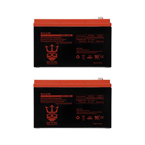 Neptune 12V 7Ah NT-1270 Rechargeable SLA Sealed Lead Acid Battery- 2 Pack