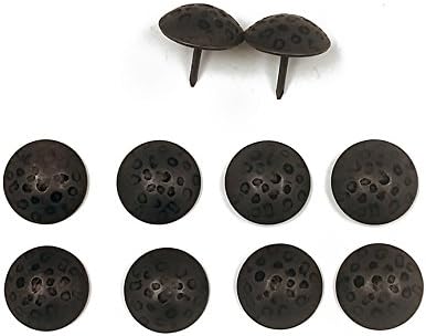 Clavos, 1" Round, aged-pitted look, oil rubbed bronze finish (10)