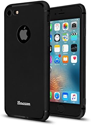 iPhone 7 Case, Baesan TPU Electroplate Frame and Ultra Thin Design Coated Premium Non Slip Surface with Excellent Grip Case Fit for iPhone 7 (4.7'') -- Black