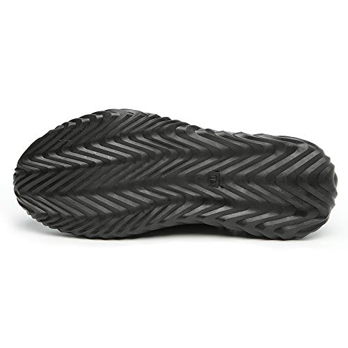 TICCOON Steel Toe Shoes Work Safety Shoes for Men and Women Lightweight Industrial & Construction Shoe (12 M US Women/10 M US Men, YX03-BLACK)