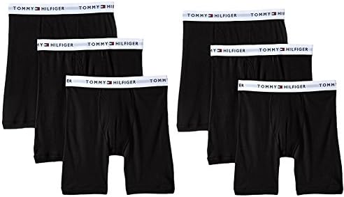 Tommy Hilfiger Men's Classic Two 3-Pack Cotton Boxer Brief Bundle Black XL (6 Pack)
