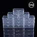 BENECREAT 12 Pack Clear Plastic Bead Storage Box, 3.5x2.4x1.2 Inches Rectangular Mini Clear Plastic Bead Containers Jewelry Organizers with Lid for Small Items and Crafts