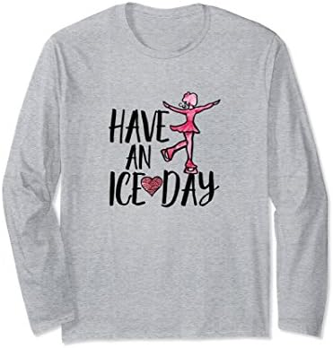 Unisex Have an ice day long sleeve shirt ice skaters watercolor art XL: Heather Grey