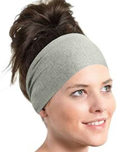 Ladies Yoga Headbands Harley Hair Letter Sports Yoga Sweatband Gym Stretch Headband Hair Band (Gray)