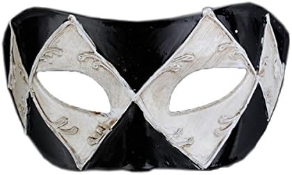 Rehot Masquerade Masks For Men Vintage Classic Venetian Halloween Christmas Mardi Gras Ball Party Masks (Checkered 1)