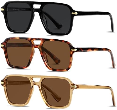 Amazon.com: IKUVNA 4 Pieces Retro Square Aviator Sunglasses  display picture 2