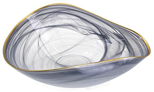 Imax 83906 Romero Glass Bowl, Gray