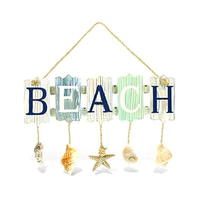 CoTa Global Aquarius Beach Shells Sign Nautical Wall Accent- Nautical Themed Wood Accent, Beach Decor for Wall, Novelty… 41iZAl6w6 L. SS400