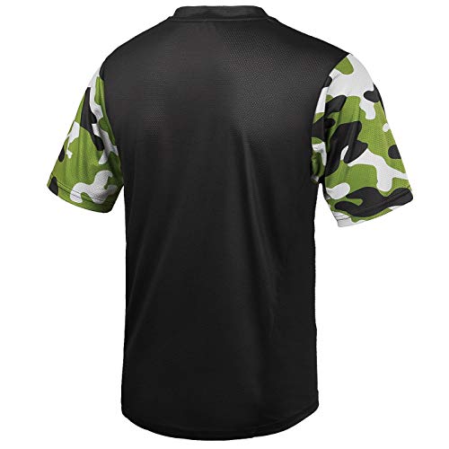 Wisdom Leaves Men's Short Sleeve Cycling Jersey Mountain Bike Jerseys MTB Bike Shirt Moisture-Wicking T-Shirt,Soft and Comfortable Black-Camouflage