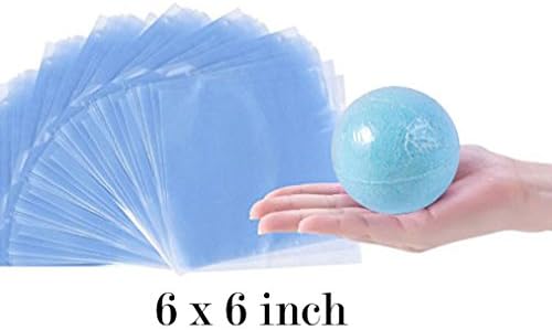 Shrink Wrap Bags 100 pcs - No Sticky Residues 6 x 6 Inch sealable Bags for Bath Bombs Handmade Soaps Bottles DIY Crafts