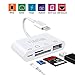 Lightning to USB Camera Adapter,YIKU 4 in 1 SD/TF Card Reader, Trail Game Camera Card Viewer Reader, Micro SD Card Reader USB 3.0 OTG Cable support iPhone X 8 7 6 Plus and iPad, Plug and Play