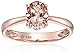 10K White Gold Oval Solitaire Engagement Ring, Size 7