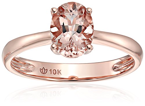 10K White Gold Oval Solitaire Engagement Ring, Size 7