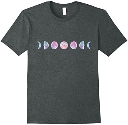 Men's Moon Phases Shirt - Colorful Moon Phases T-Shirt XL Dark Heather