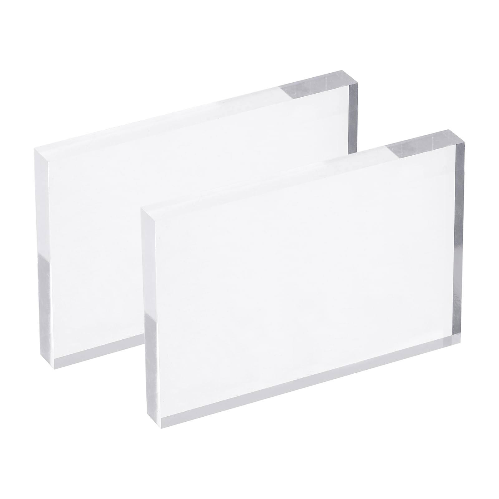 PATIKIL Acrylic Stamp Blocks, 2 Pack Clear Stamping Block with Grid Lines Decorative Mounting Blocks Set Rectangle for Scrapbooking DIY Crafts Card Making