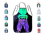 Starixx Funny Kitchen Apron, Cooking and Grilling with Superman, Batman, Wonder Woman or Captain America