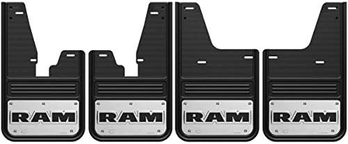 Gatorback RAM Text Logo No-Drill Truck Mud Flaps (2009-18 RAM Set - SRW OEM Flares)