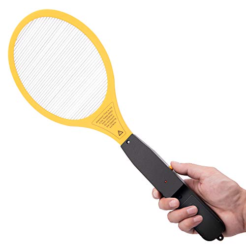 Premium Heavy duty electric bug swatter 2800V zapper racket-Original Hand Held Racket Style Fly and Mosquito Zapper - AA Batteries Included-Great for Bugs,Pest,Wasp,Fly Control at Home,Indoor/Outdoor