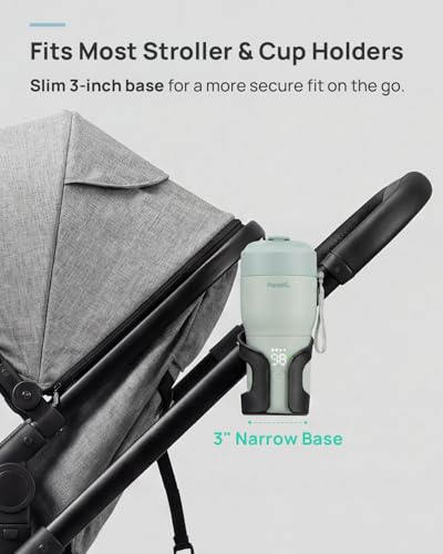 Papablic Pro Portable Bottle Warmer for Travel – 3X Faster Heating, 5 Temp Settings, Baby Milk & Formula Warmer On the Go, Long Battery Life, Mint Green