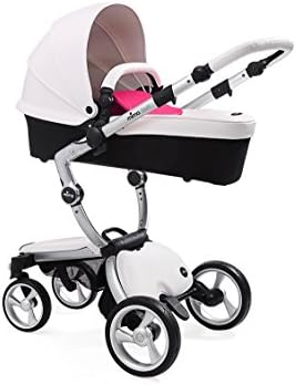 Mima Kids XARI Snow White Stroller with Aluminum chassis and Hot Magenta Starter Pack
