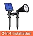 YINGHAO 2 Packs Solar Spot Lights Outdoor Waterproof, 2200mAn Solar Landscape Light Waterproof for Tree, Separated Panel 16ft Cable, Auto On/Off Uplights for Yard Garden Wall Pathway - Cool White