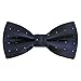 Alizeal Adjustable Neck Men's Pre-tied Bow Ties with Silver Dots-Dark Navy