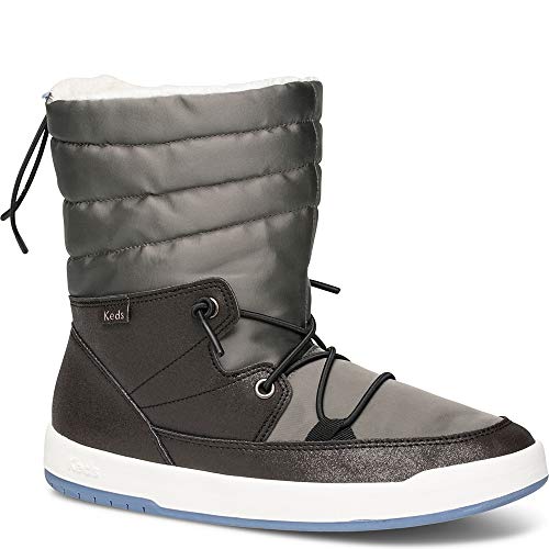 Keds Women's TALLY POINT BOOT NYLON THINSULATE WCX Boot, BLACK METALLIC, 6 M US