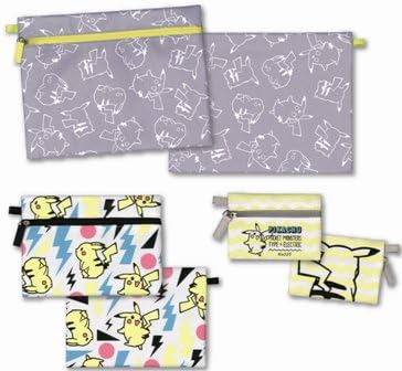 Amazon ピカチュウ 3連ポーチ フラットポーチ グレーチラシ ポケットモンスター ポケモン Orpm ポケットモンスター シューズ バッグ