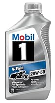 Mobil 1 96936 20W-50 V-Twin Synthetic Motocycle Motor Oil - 1 Quart (Pack of 6)