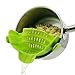 Clip On Strainer Silicone Pots and Pans, AUOON Pasta Strainer Clip on Food Strainer for Meat Vegetables Fruit Silicone Kitchen Colander, Green