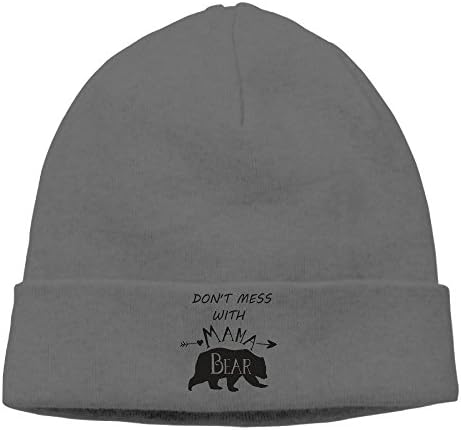Unisex Mama Bear Beanies Caps Skull Hats Warm Thick Cuff Beanie Hat DeepHeather