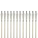 FlyArchery Archery Target Arrows, 32'' White Shield Feather Fletched Wooden Arrows with Field Points for Recure Bow Longbow Hunting Practice(Pack of 12)