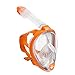 ARIA Snorkeling Mask - Full Face Mask with Panoramic View, Easy Breathing Anti-Fog System, Anti-Leak and Dry Top, Large Size, Color Orange