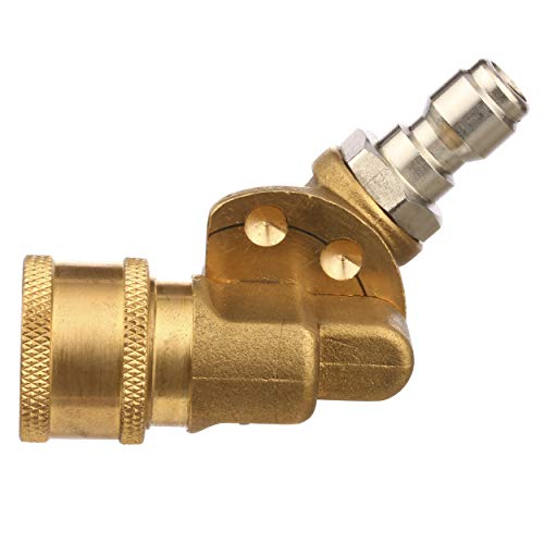 Tool Daily Quick Connecting Pivoting Coupler for Pressure Washer Nozzle, Cleaning Hard to Reach Areas, 4500 PSI, 1/4 Inch, Updated 90 Degree