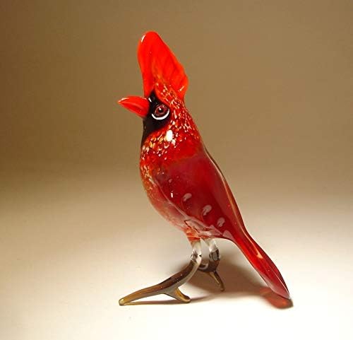 Glass Red Bird Cardinal Figurine