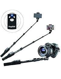 fugetek ft 568 Professional High End aleación Selfie Stick Palo para Selfies, mando a distancia para Apple, Android, Bluetooth y DLSR cámaras (Negro)
