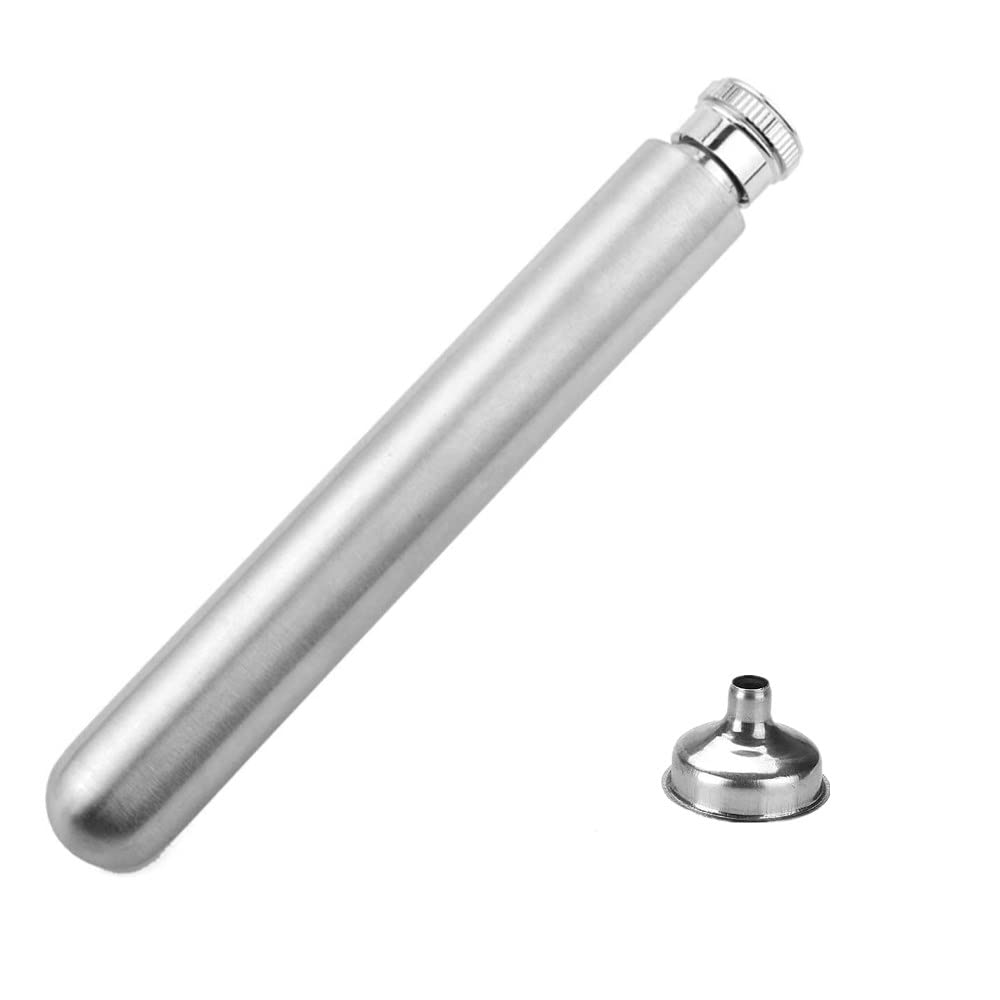 Voarge HIP_FLASK, Stainless Steel Portable 2 Oz Bottle, Silver, Ideal for Camping, Picnic, Fishing, Great Gift for Whisky Lovers