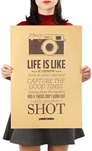 Life Is Like A Camera Funny Inspirational Quote Cafe Style Vintage Wall Poster Home Decor